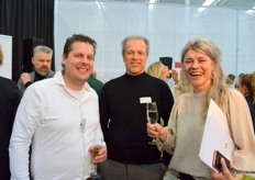 Ad van Adrichem van Dutch Wasabi, Edwin Datthijn van  an Iperen en Ilse de Wilde van de organisatie van de Tuinbouw Ondernemersprijs